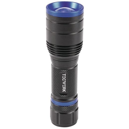 LED-Taschenlampe 150-500 lm 3xAAA 100/170m schwarz TECWERK