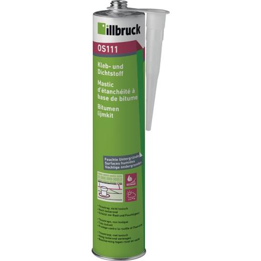 Kleb- u.Dichtstoff OS111 schwarz 400g Kartusche ILLBRUCK | 24 Stück