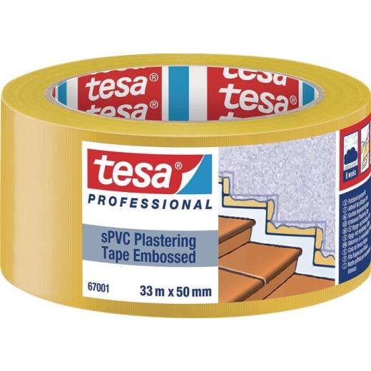PVC Putzband 67001 quergerillt gelb L.33m B.50mm TESA | 6 Stück
