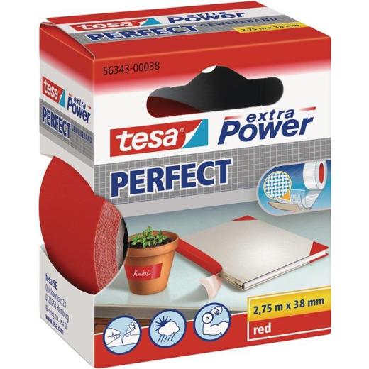 Gewebeband ext.Power® 56343 rot L.2,75m B.38mm Rl.TESA | 6 Stück