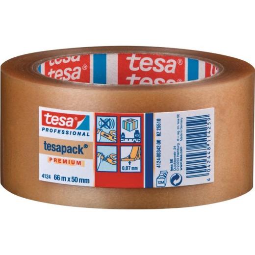 Verpackungsklebeband PVC tesapack® 4124 farblos L.66m B.50mm Rl.TESA | 6 Stück