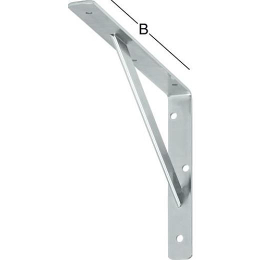 Stegkonsole L.500mm H.330mm B.30mm S.4mm STA verz.silber Trgf.200kg VORMANN