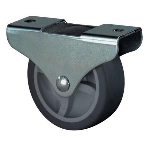 Kastenrolle D.30mm Trgf.35kg Material thermoplastischer Gum.m.Platte BS ROLLEN