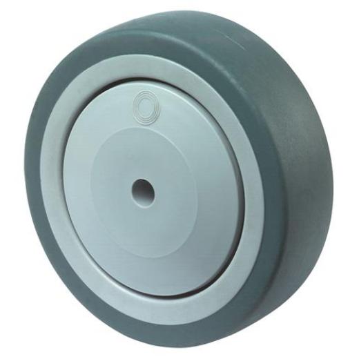 Ersatzrad D.150mm Trgf.100kg Gum.grau Achs-D.10mm Nabenl.38mm BS ROLLEN