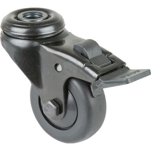 Lenkrolle m.Festst.D.50mm Trgf.50kg m.Festst.Gum.schwarz BS ROLLEN
