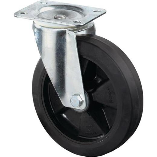 Lenkrolle D.100mm Trgf.140kg VG Platte L104xB80mm BS ROLLEN