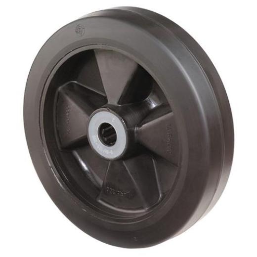 Ersatzrad D.125mm Trgf.140kg Gum.schwarz Achs-D.15mm Nabenl.50mm BS ROLLEN