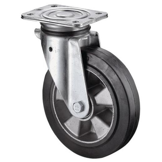 Schwerlastlenkrolle D.100mm Trgf.150kg Gum.138mm 110mm BS ROLLEN