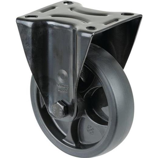 Bockrolle D.125mm Trgf.120kg Bockrollen Gum.Platte L104xB80mm Farbe Rl.schwarz