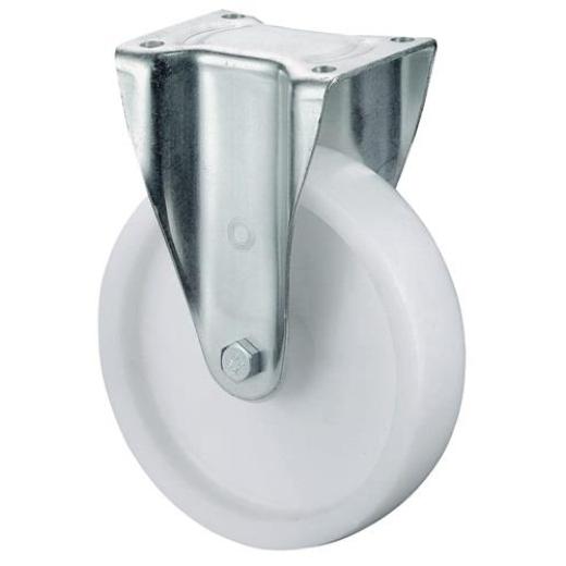 Schwerlast-Bockrolle D.100mm Trgf.350kg Ku.Platte L105xB85mm BS ROLLEN