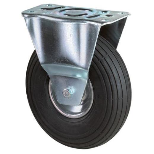 Luftrad D.260mm Trgf.200kg Bockrolle m.Platte Rillenprofil BS ROLLEN