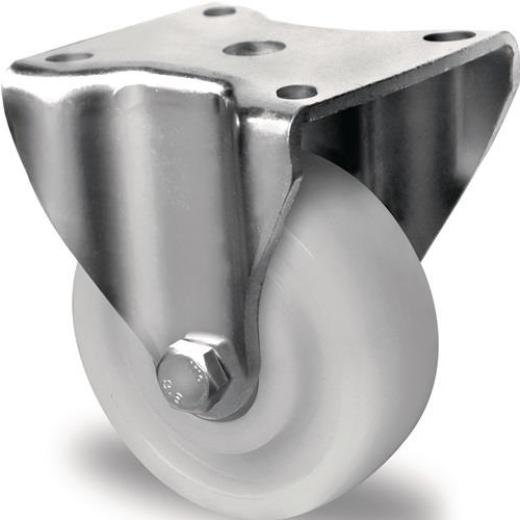 Schwerlast-Bockrolle D.100mm Trgf.500kg Ku.Platte L100xB88mm Rl.weiß PROMAT