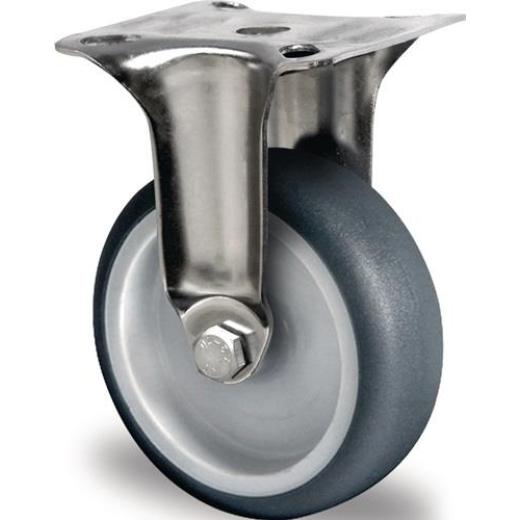 Bockrolle 75mm 75kg TPE Gleitlager VA 67x60mm PP PROMAT