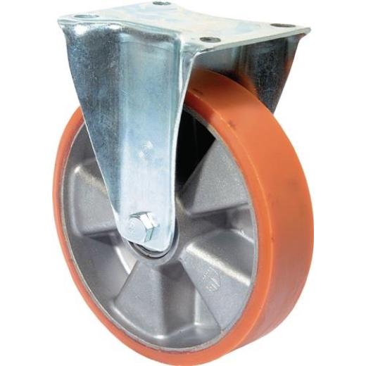 Bockrolle 160mm 300kg Guß-PUR 135x110mm Alu.BS ROLLEN