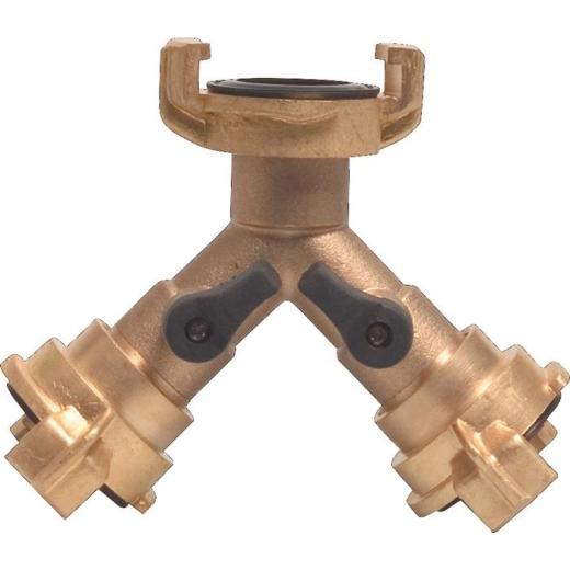 Y-Stück Schnellkuppl.MS Schl.-Gr.9,5-38mm Hahnabsperrung PROFEC