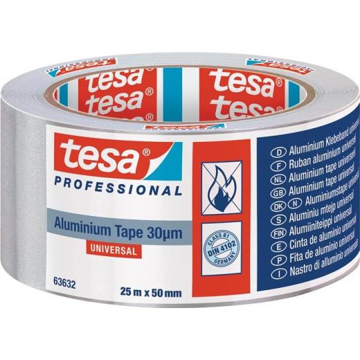 Aluminiumklebeband Univ.63632 m.Liner L.25m B.50mm Rl.TESA | 6 Stück