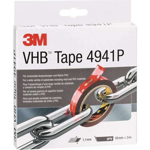 Montageband VHB Tape 4941P grau L.3m B.19mm Rl.3M | 12 Stück