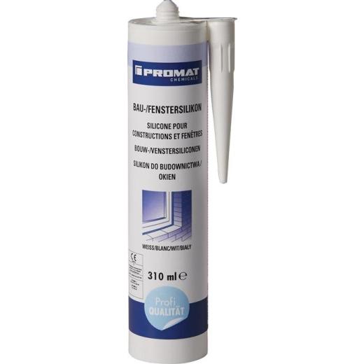 Bau-/Fenstersilikon weiß 310 ml Kartusche PROMAT CHEMICALS | 15 Stück