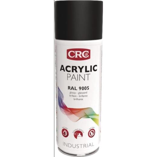 Farbschutzlackspray ACRYLIC PAINT tiefschw. glänzend RAL9005 400ml Spraydose CRC | 6 Stück
