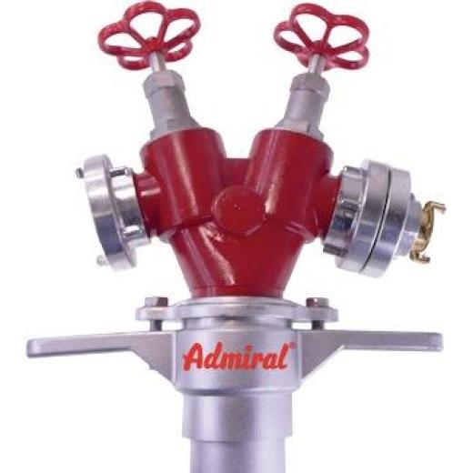 Hydrantenstandrohr STORZ Alu.DN 80 1xC-Abgang,1xAbgang Schnellkupplung,2 Ventile