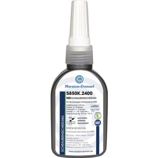 Schraubensicherung MD-5850K.2400 50g mf.hv.blau NSF S6 Flasche MARSTON | 12 Stück