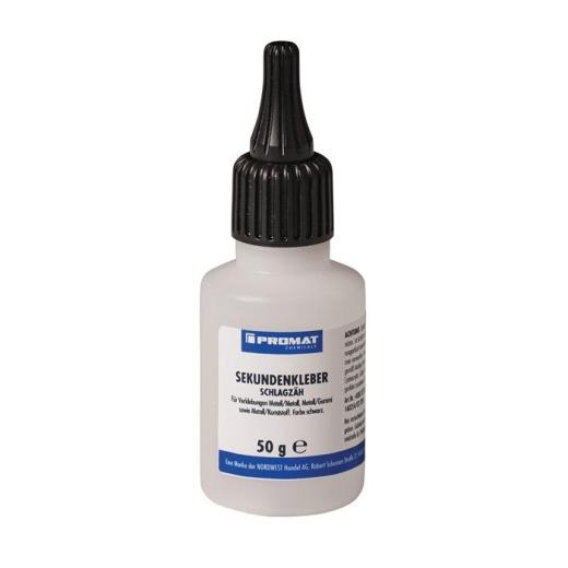 Sekundenkleber schlagzäh 50g schwarz Flasche PROMAT CHEMICALS | 20 Stück