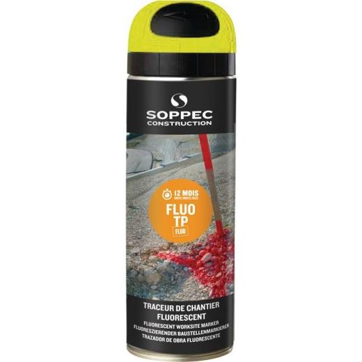 Baustellenmarkierspray FLUO TP neongelb 500ml Spraydose SOPPEC | 12 Stück
