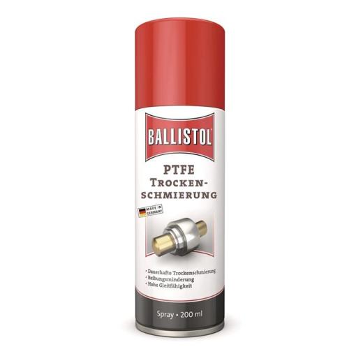 PTFE Trockenschmierung farblos/weißlich n.dem Trocknen 200ml Spraydose BALLISTOL | 6 Stück