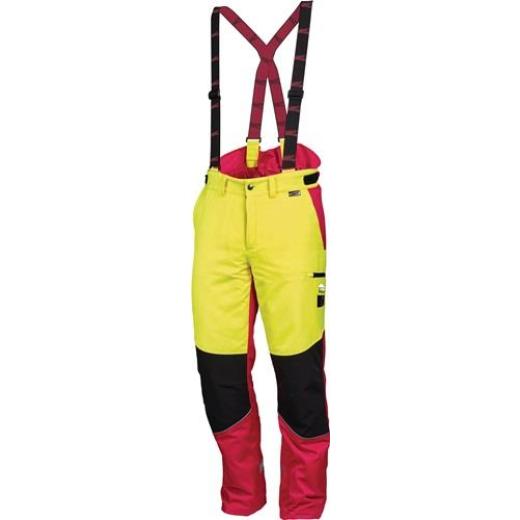 Forstschutzhose Komfort Gr.58 neongelb/rot