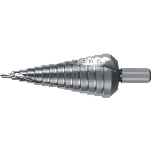 Stufenbohrer Bohrber.4-30mm HSS Spiralnut Z2 Stufen 14 RUKO