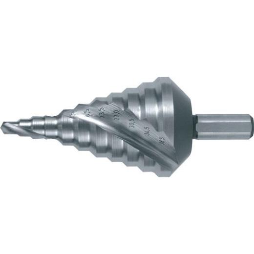 Stufenbohrer Bohrber.5,3-38,5mm HSS Spiralnut Z.2 Stufen 11 RUKO