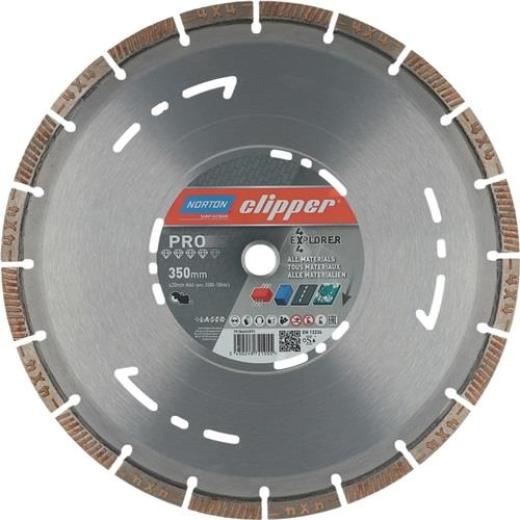 Diamanttrennscheibe 4x4 Explorer D.350mm Bohr.20mm 3,2mm 12mm NORTON CLIPPER