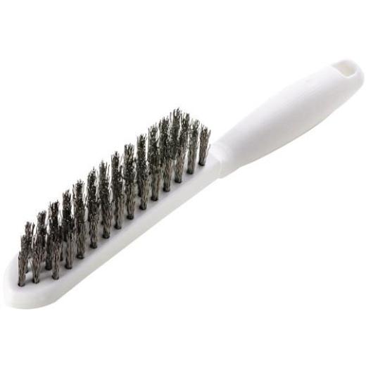 Drahtbürste L.285mm 0,35mm VA-Stahldraht gewellt 4-reihig LESSMANN