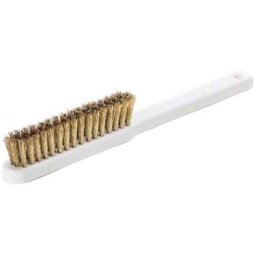Feinbürste L.225mm 0,15mm Messingdraht gewellt 4-reihig LESSMANN