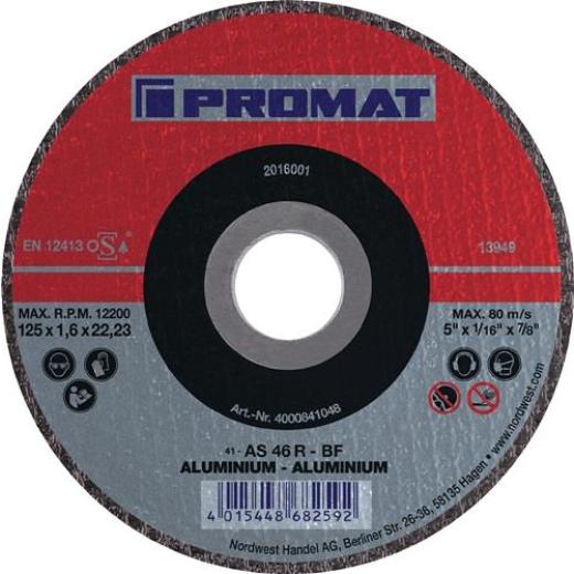 Trennscheibe ALU D125x1,6mm ger.Alu.Bohr.22,23mm PROMAT | 25 Stück