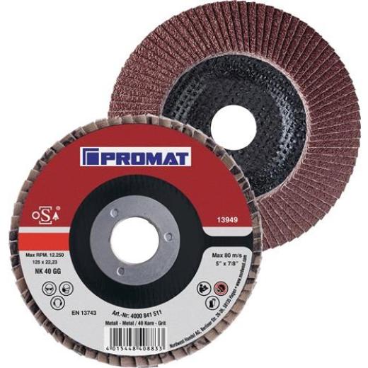 Fächerscheibe D.115mm K.80 kon.Stahl/Holz NK PROMAT | 10 Stück