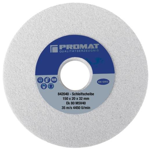 Schleifbockscheibe Ø150xB20x32mm 80 Form A AlOxid TECWERK