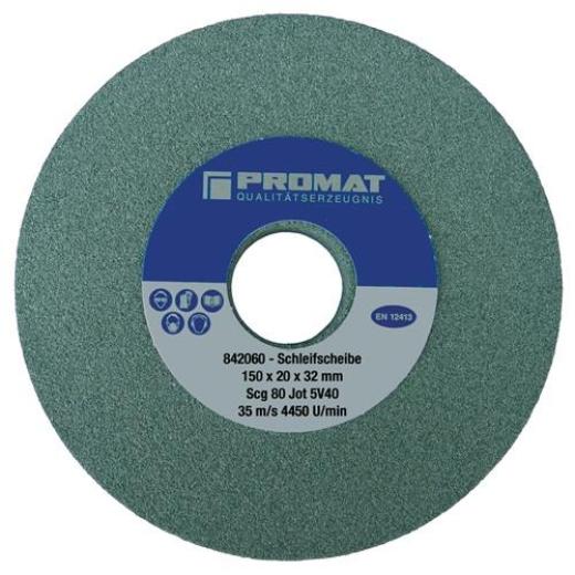 Schleifbockscheibe Ø200xB32x51mm 80 Form A m.Aussparung 110x16mm SCg PROMAT