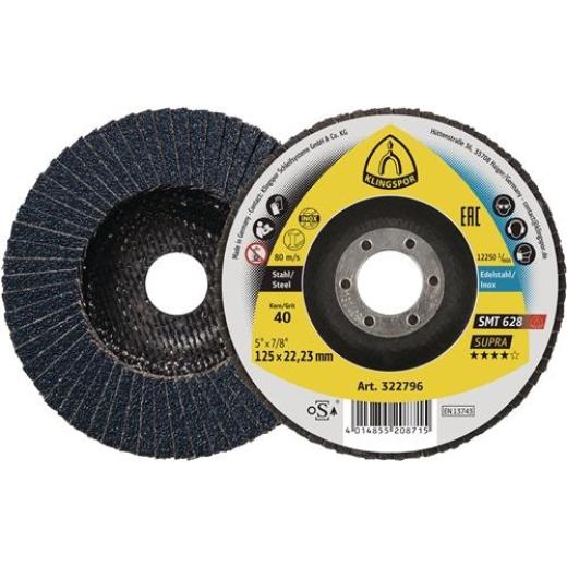 Fächerscheibe SMT 628 Supra D.115mm K.80 fl.INOX ZK KLINGSPOR | 10 Stück