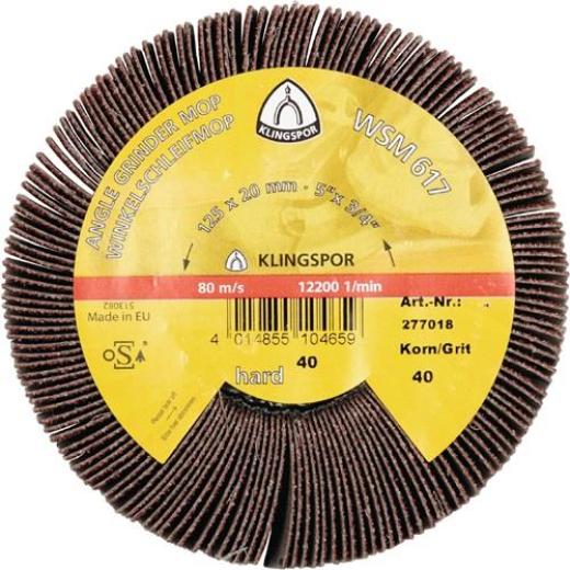 Schleifmoprad WSM 617 80 braun Ø125xB20mm M14 KLINGSPOR