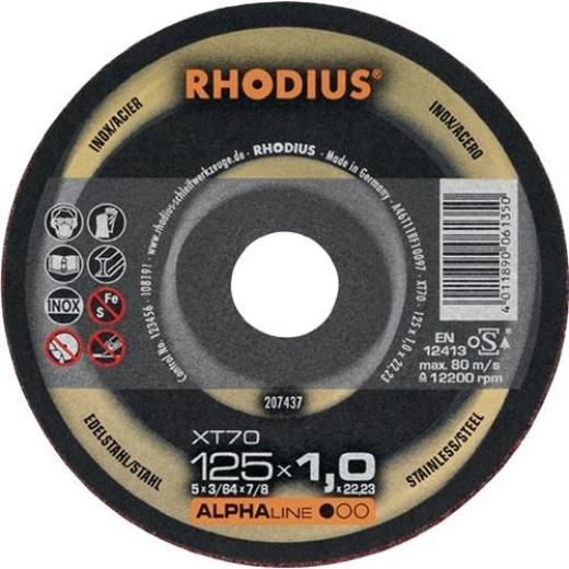 Trennscheibe XT70 D125x1mm ger.INOX Bohr.22,23mm RHODIUS | 100 Stück