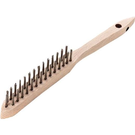 Handbürste L.290mm 0,35mm Stahldraht Besatz-L.140mm 2rhg.12 LESSMANN