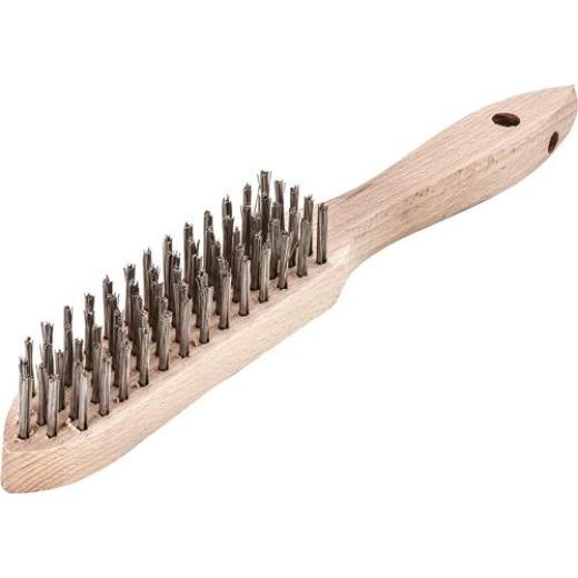 Handbürste L.290mm 0,35mm Stahldraht Besatz-L.140mm 5rhg.12 LESSMANN