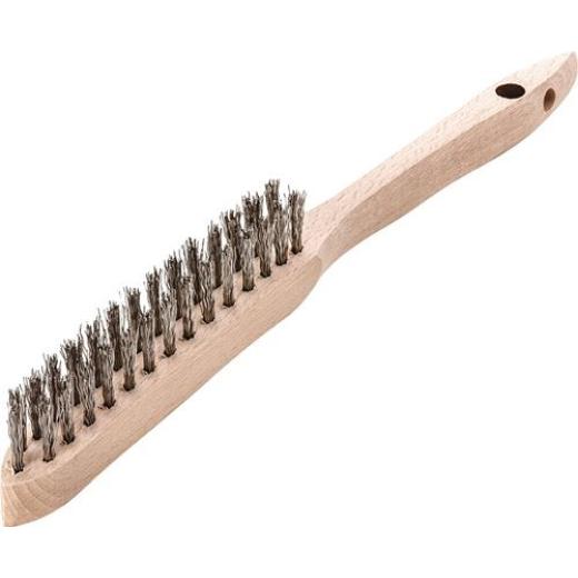Handbürste L.290mm 0,35mm rostfreier Draht Besatz-L.140mm 2rhg.12 LESSMANN