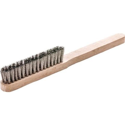 Feinbürste L.225mm 0,15mm VA-Stahldraht Besatz-L.110mm gewellt 12 LESSMANN