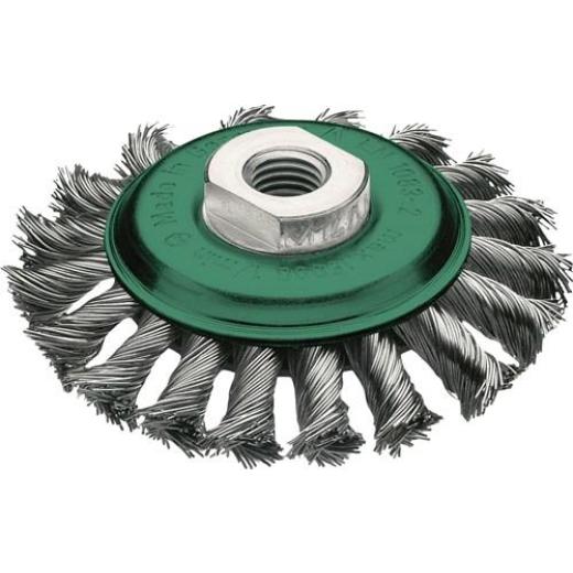 Zopfkegekbürste D.100mm Gew.Drahtstärke 0,5mm VA 12mm 15000min-¹ LESSMANN