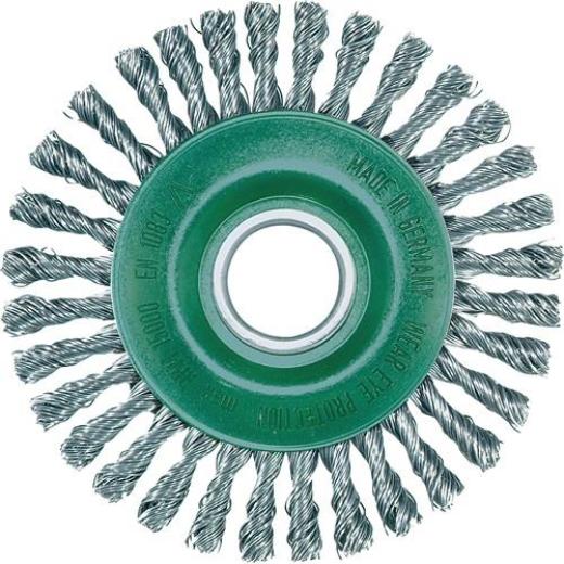 Rundbürste D.115mm Bohr.Drahtstärke 0,5mm VA 6mm 15000min-¹ LESSMANN