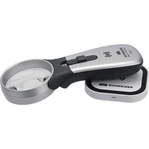 Handleuchtlupe Tech-Line Induktion Vergr.4x LED Linsen-Ø 55mm SCHWEIZER