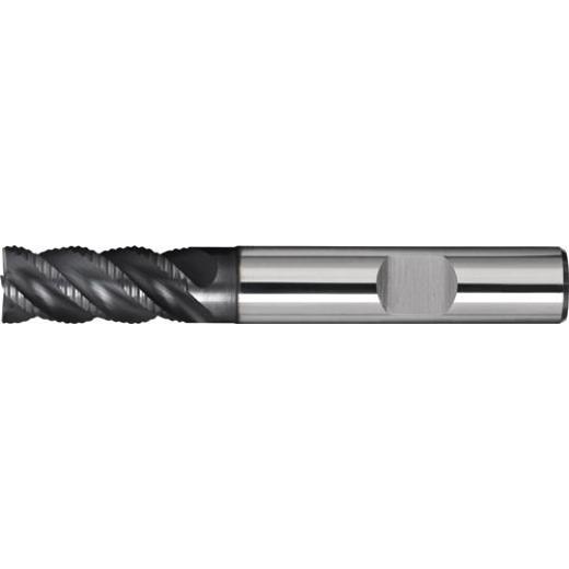 Schaftfräser DIN 6527L Typ NR-UNI D.6mm Einsatz-L.20mm VHM TiAlN HB Z.4 lang