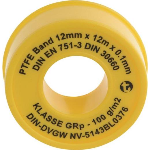 PTFE Dichtband GRp L12m B12mm D0,1mm weiß 100g/m² Rl.GEKA | 10 Stück